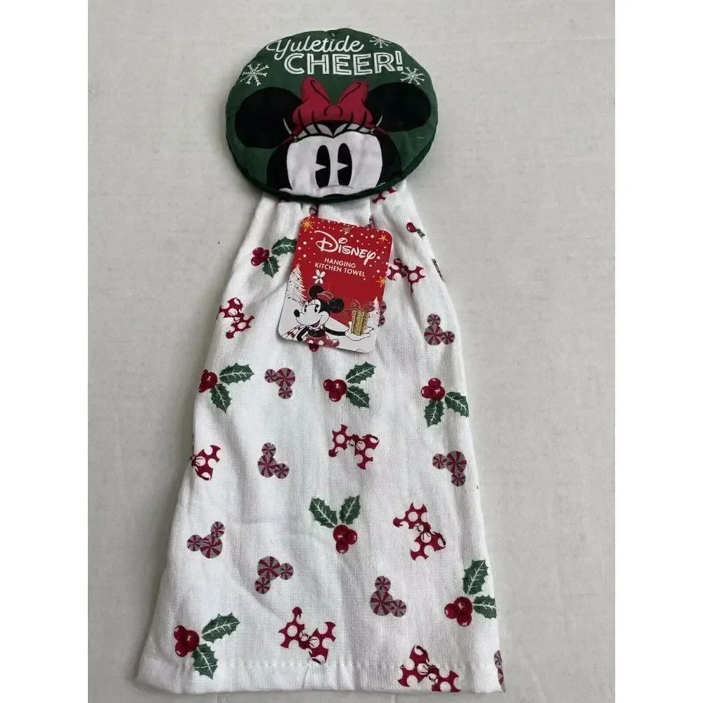 Disney Minnie Mouse Christmas Holiday Hanging Towel Pot Holder Yuletide Cheer